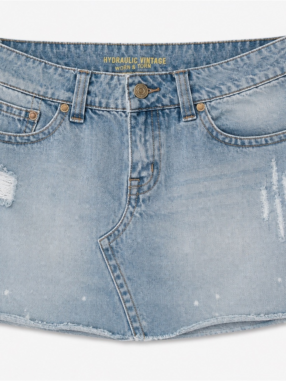Hydraulic Vintage Y2K Distressed Denim Mini Skirt Size 9/10